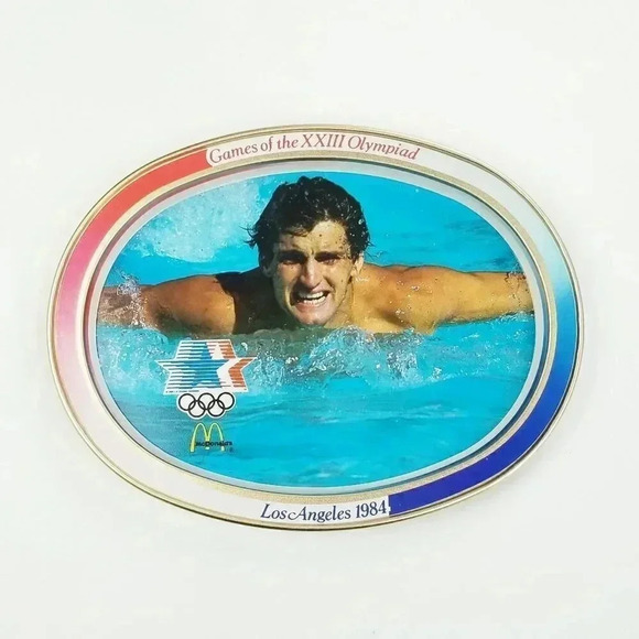 Vintage McDonald's Los Angeles 1984 Olympic Games of the XXII Tin Tray Swimming - Picture 1 of 8